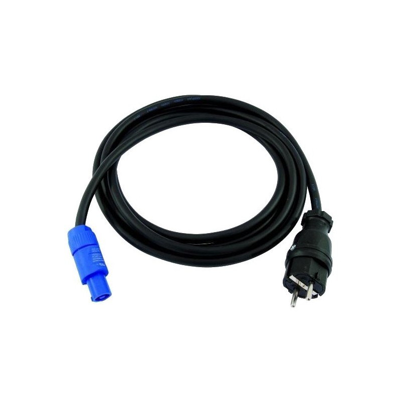 Cable d Alimentation Showtec - Câble d'alim. Powercon vers Schuko 20m 3x 2,5 mm2